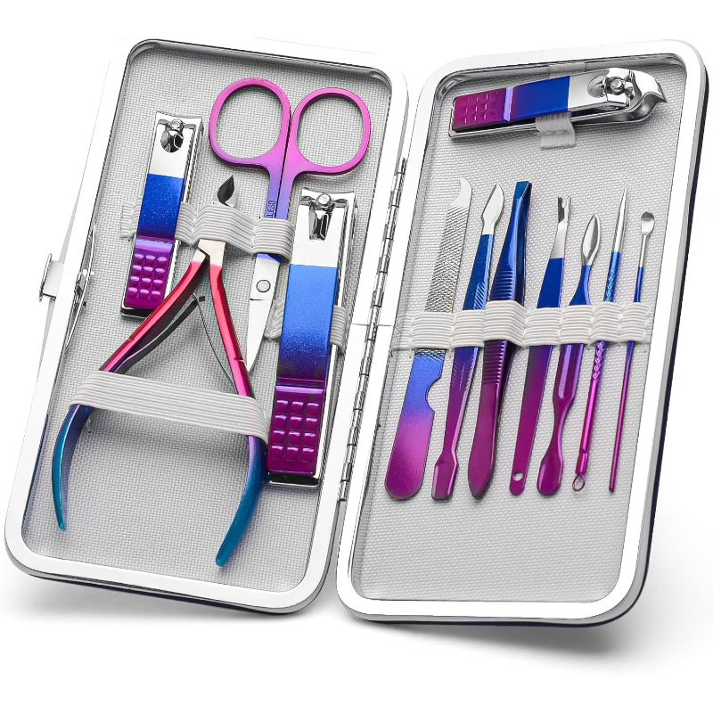 Mens Grooming Box - Manicure Set Nail Clippers Pedicure Kit