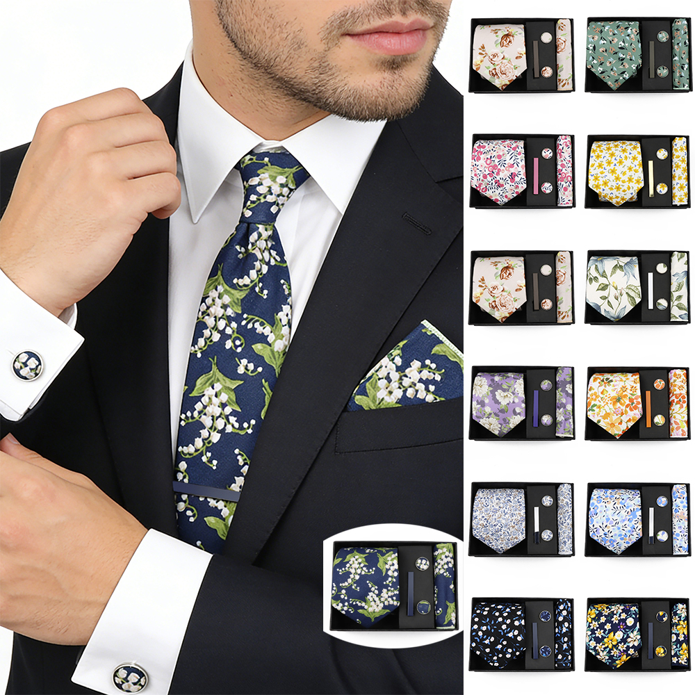 New Tie Set For Men Elegant Fl - đánh giá và giá Men'S Grooming Gift Box