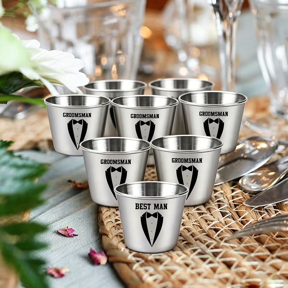 Custom Groomsman Shot Glass Se - đánh giá và giá Men'S Grooming Wedding Day