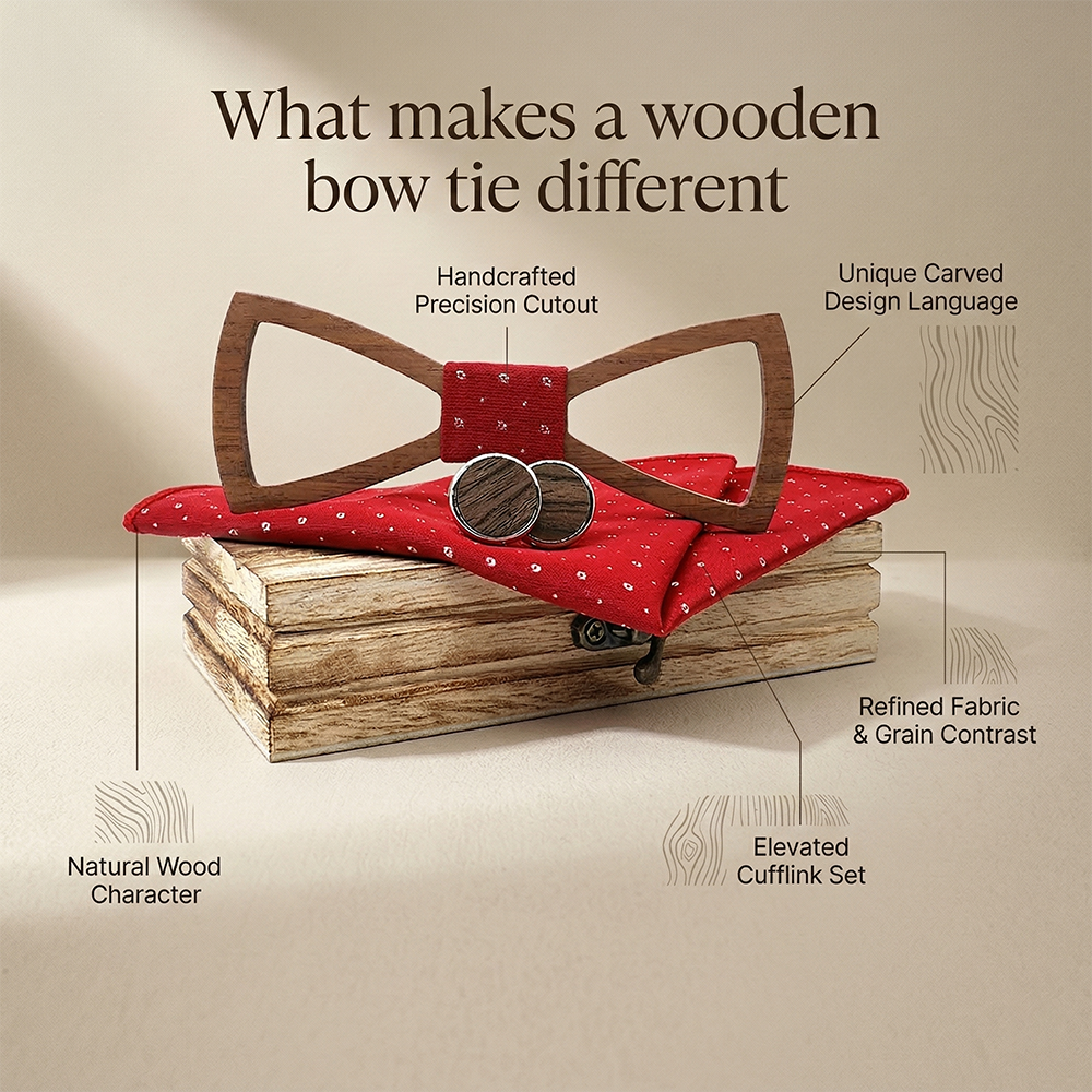 Mens Wooden Bowtie Set Red Ope - đánh giá và giá Men'S Grooming Gift Box