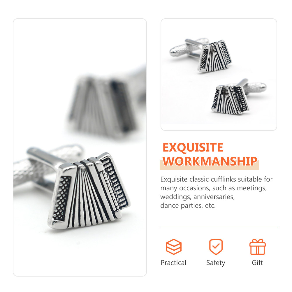 2Pcs Accordion Cufflinks Men L - đánh giá và giá Men'S Grooming Wedding Day