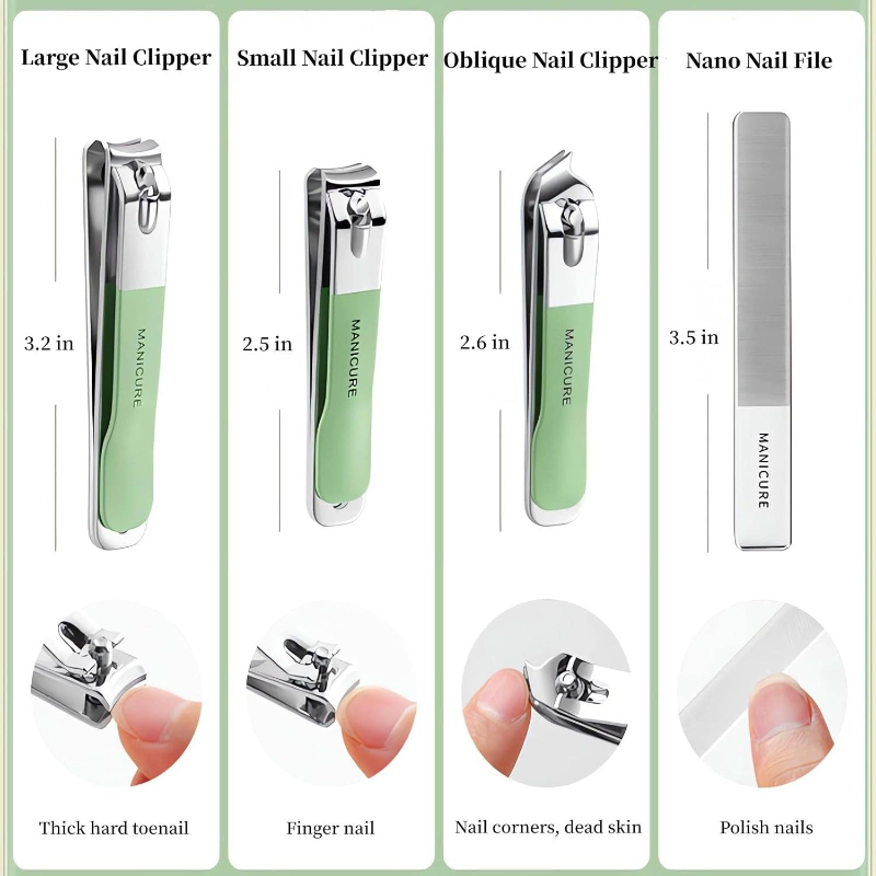 4 Pcs Manicure Set Stainless S - đánh giá và giá Mens Grooming Travel Kit