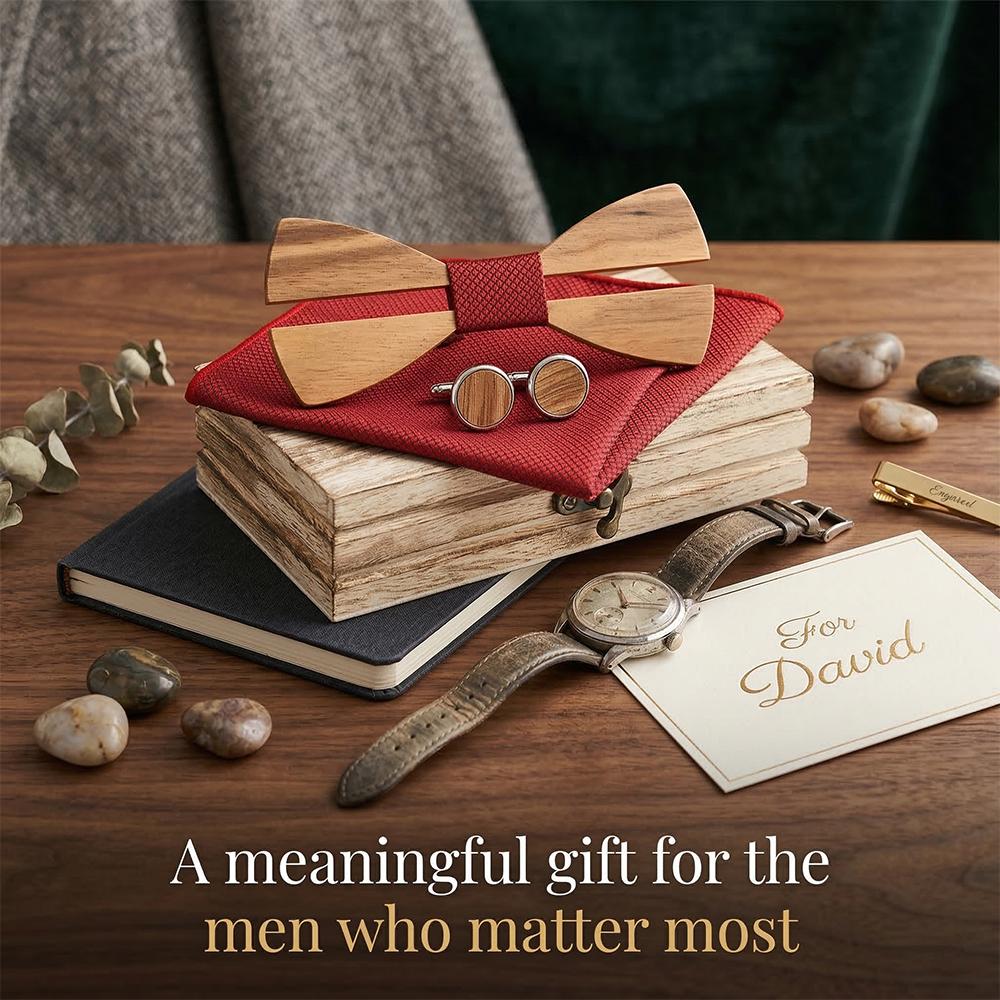 Mens Wooden Bowtie Set Minimal - đánh giá và giá Men'S Grooming Gift Box