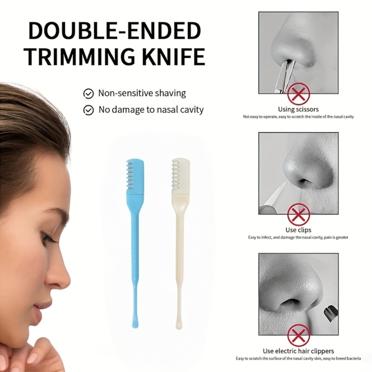2Pcs Dual Head Nose Hair Trimm - đánh giá và giá Mens Grooming Box