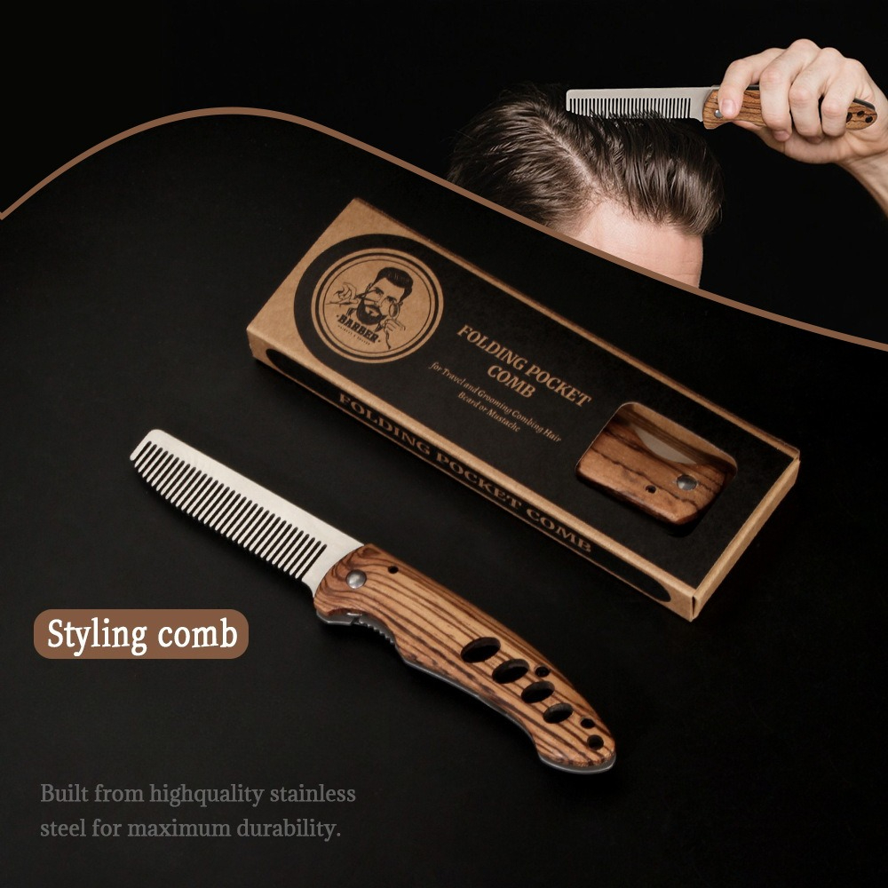 Solid Wood & Metal Folding Bea - đánh giá và giá Mens Grooming Travel Kit
