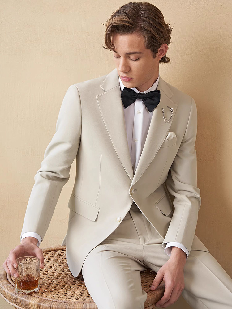 Mens Suits Set Luxury Beige Kh - đánh giá và giá Young Men'S Grooming