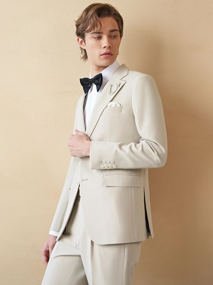 Mens Suits Set Luxury Beige Kh - đánh giá và giá Young Men'S Grooming