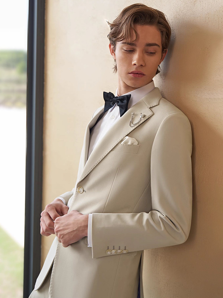 Mens Suits Set Luxury Beige Kh - đánh giá và giá Young Men'S Grooming