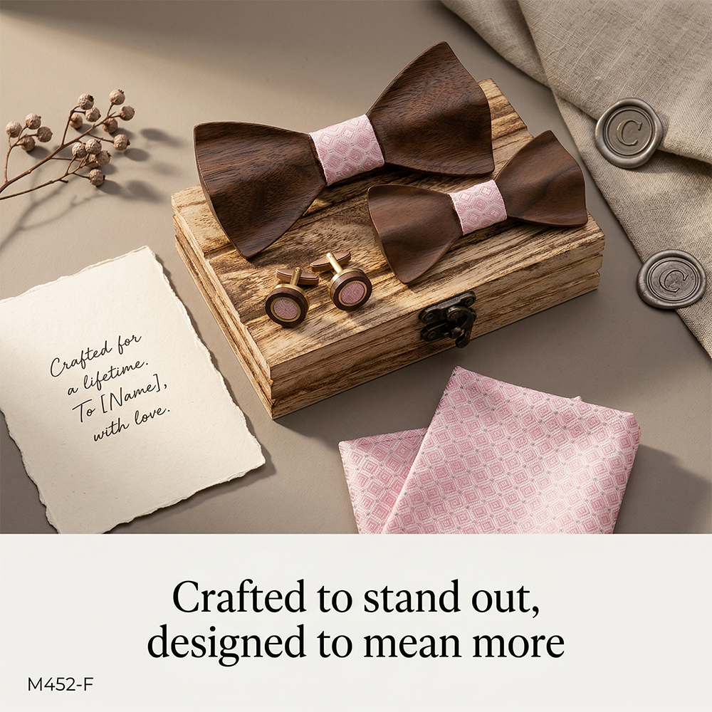 Mens Wooden Bowtie Set Satin B - đánh giá và giá Men'S Grooming Gift Box