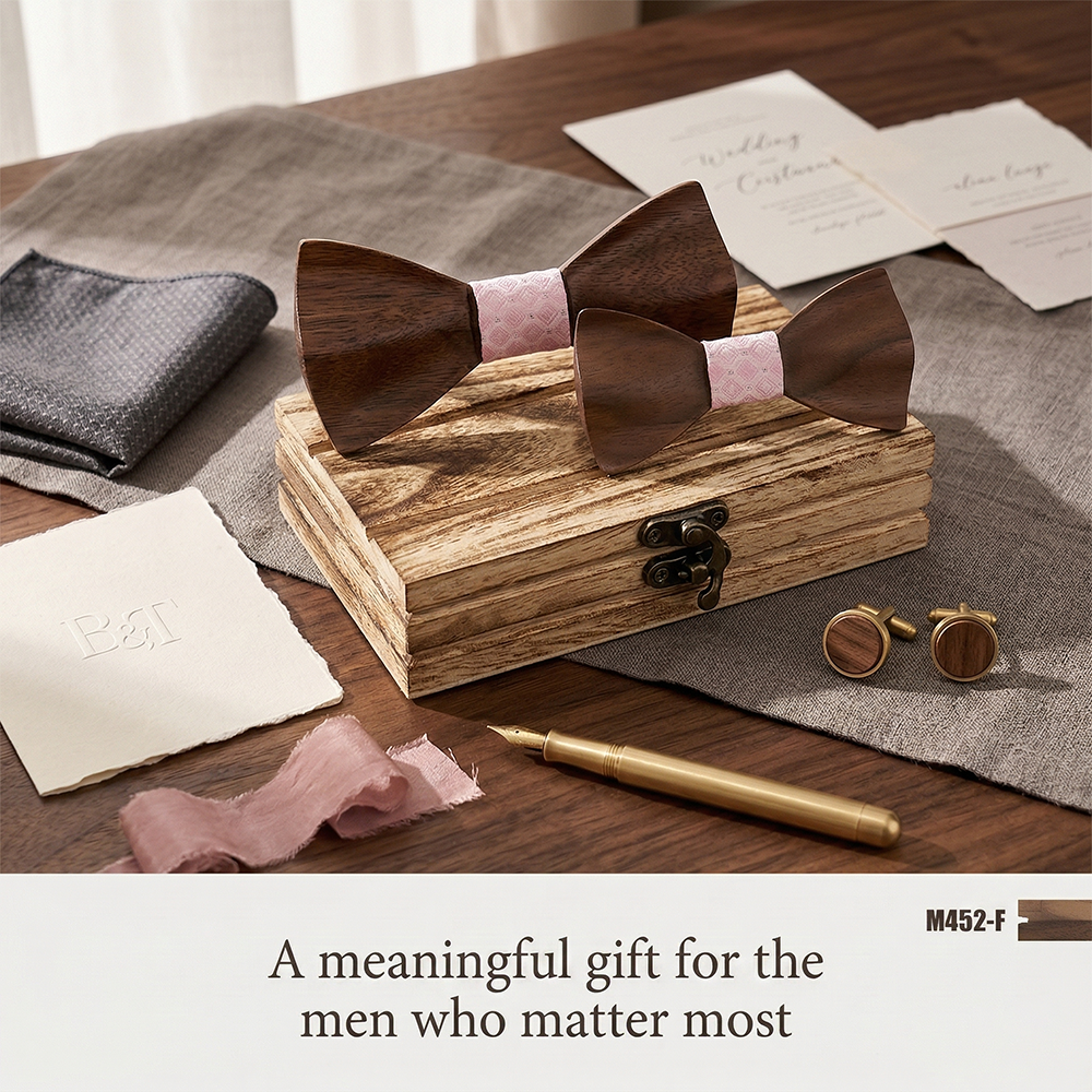 Mens Wooden Bowtie Set Satin B - đánh giá và giá Men'S Grooming Gift Box