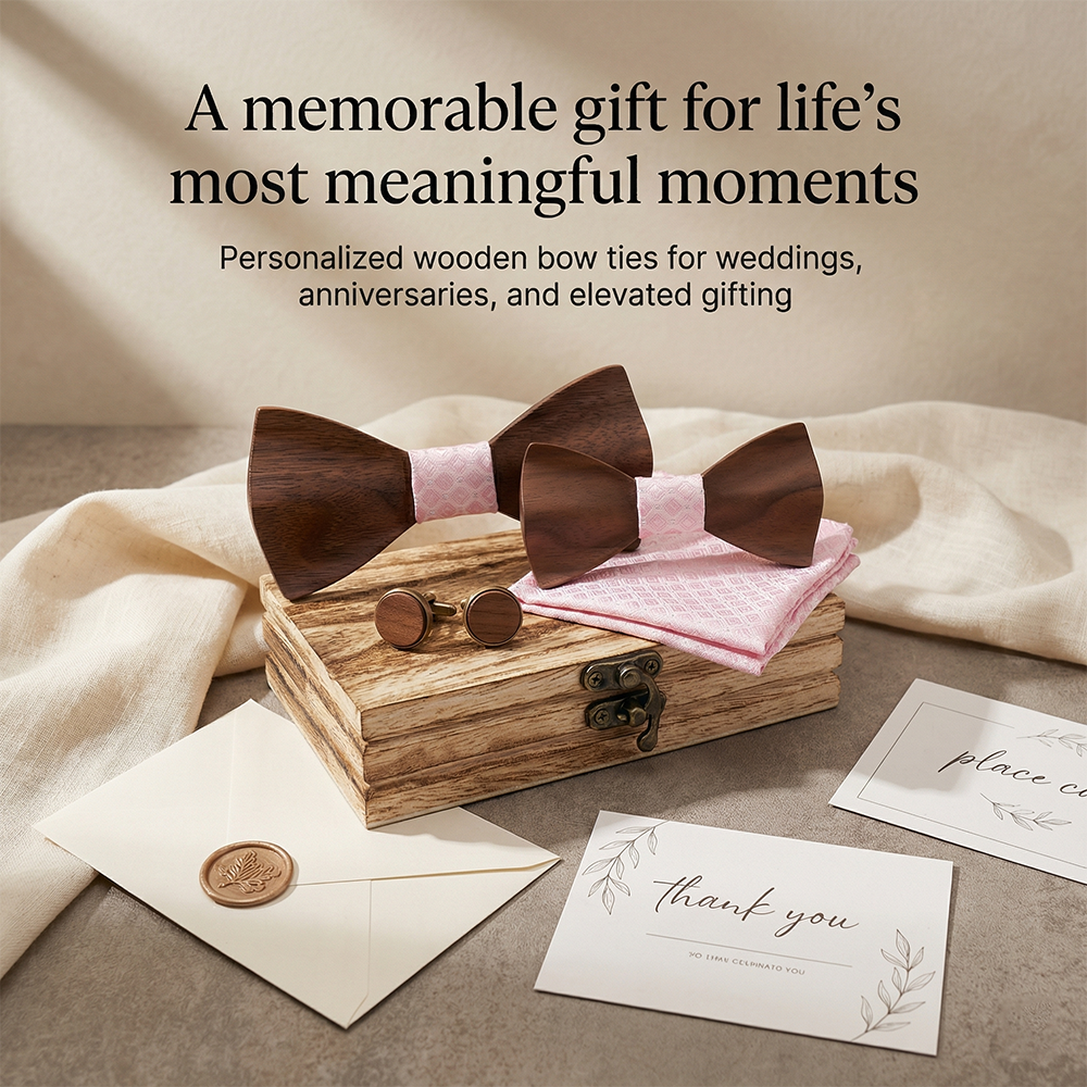 Mens Wooden Bowtie Set Satin B - đánh giá và giá Men'S Grooming Gift Box