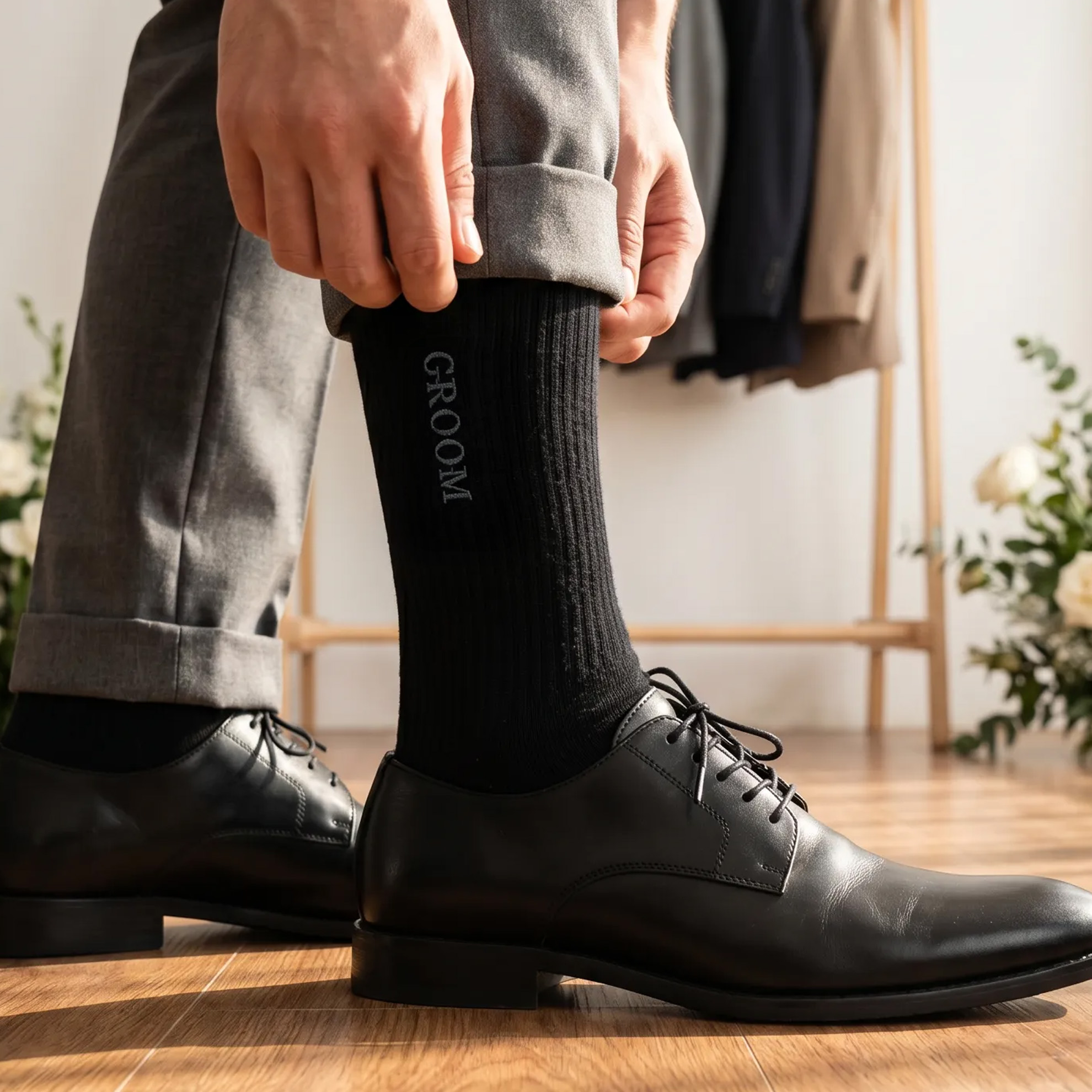 Groom Embroidered Classic Blac - đánh giá và giá Men'S Grooming Wedding Day