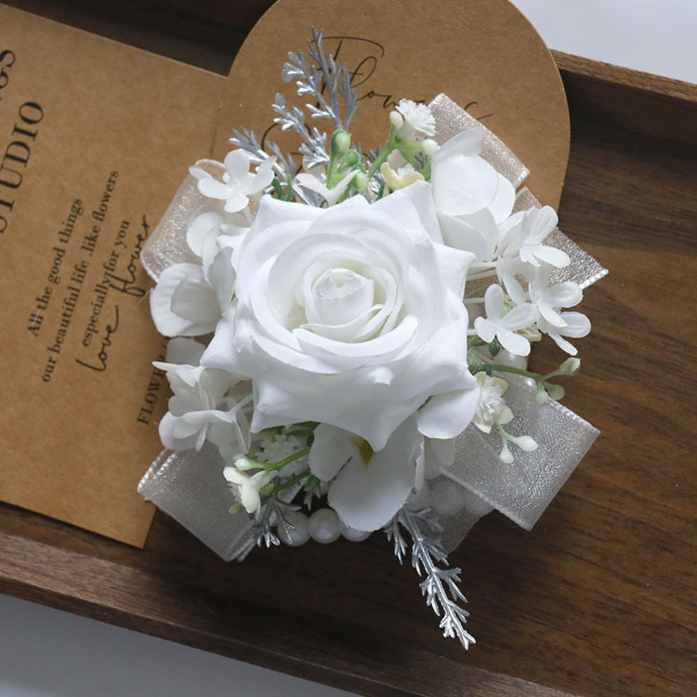 White Artificial Flowers Silk  - đánh giá và giá Men'S Grooming Wedding Day