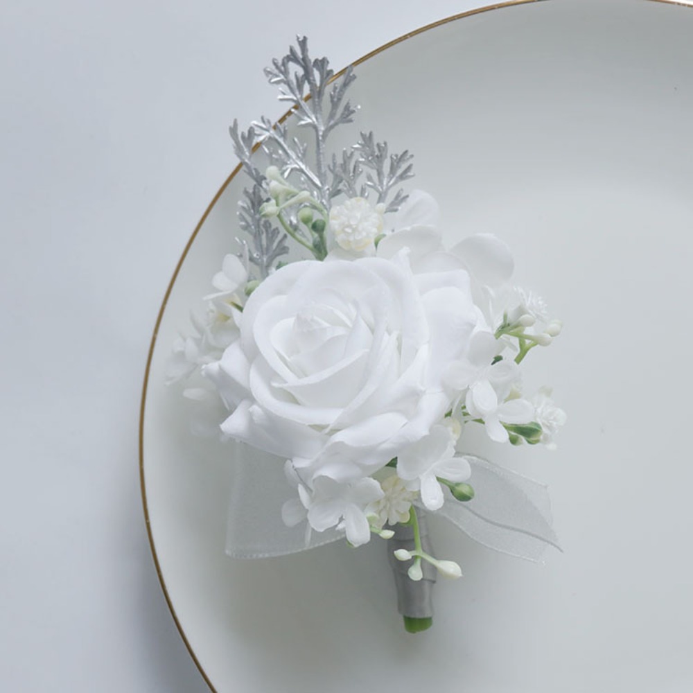 White Artificial Flowers Silk  - đánh giá và giá Men'S Grooming Wedding Day