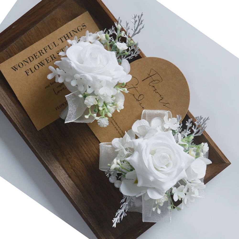 White Artificial Flowers Silk  - đánh giá và giá Men'S Grooming Wedding Day