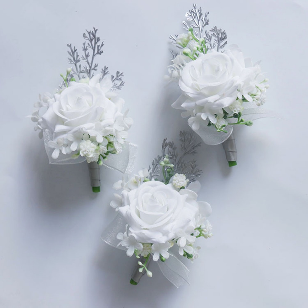 White Artificial Flowers Silk  - đánh giá và giá Men'S Grooming Wedding Day